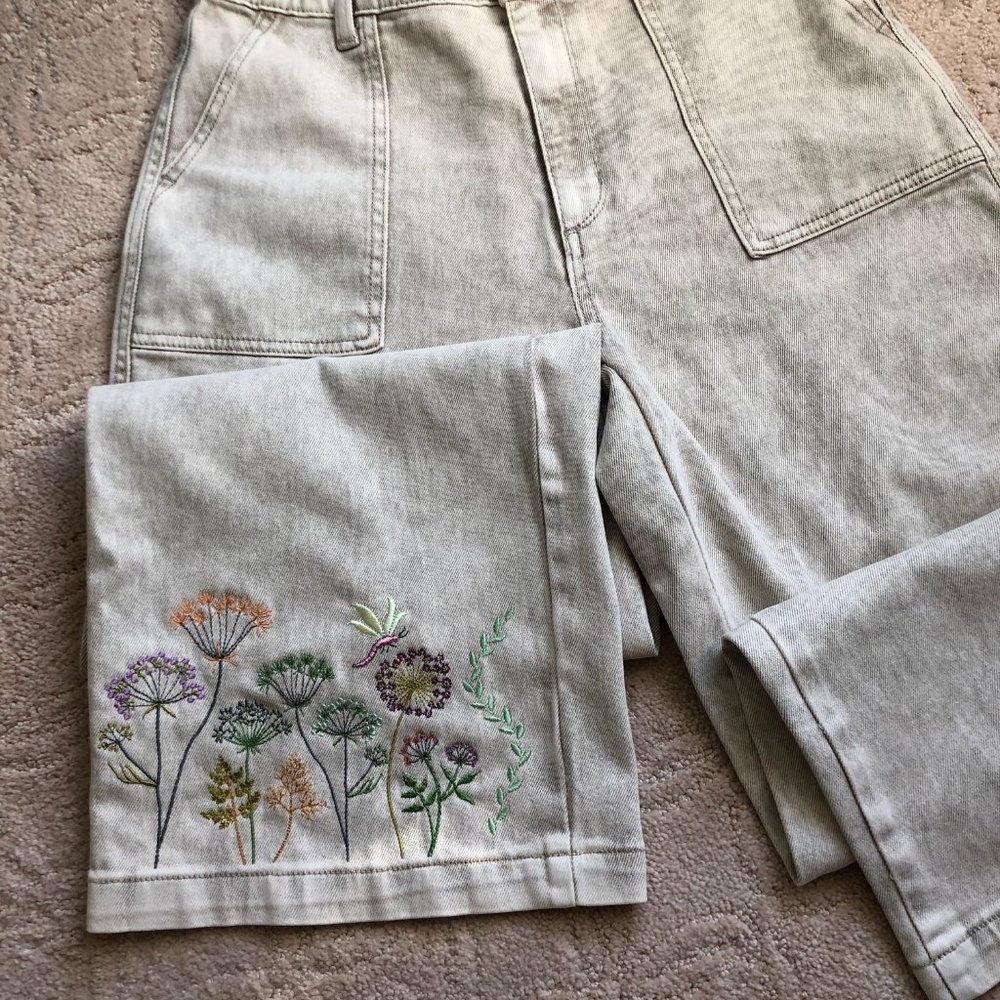 Embellished Embroidered Jeans One of A Kind